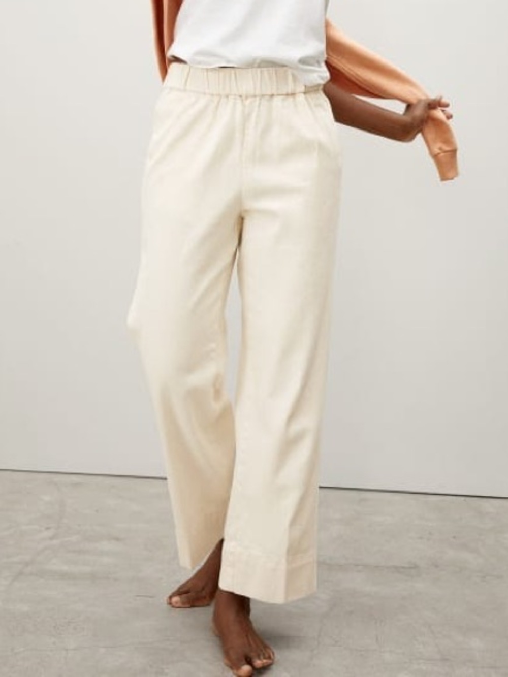 Everlane The Easy Jean Cream Organic Cotton Wide Leg Pants Size 6